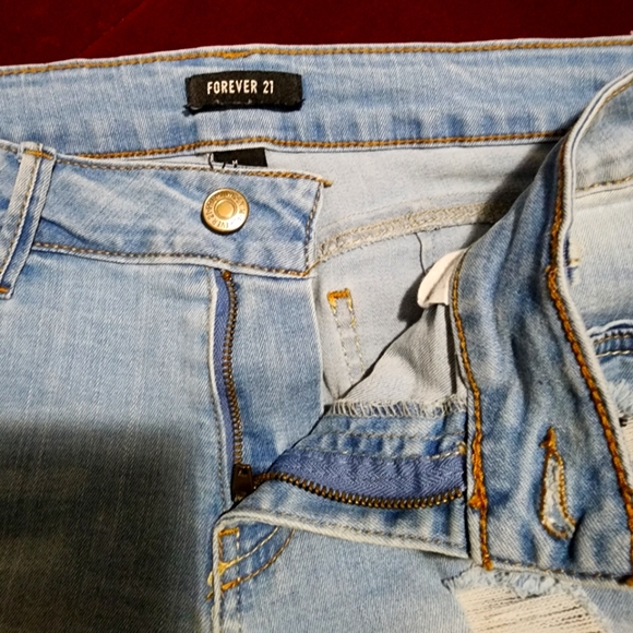 Forever 21 Distressed Blue Jeans Shorts - Picture 3 of 6